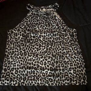 Michael Michael Kors grey/black leopard print top size large